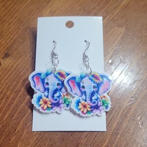 Colorful Elephant Earrings